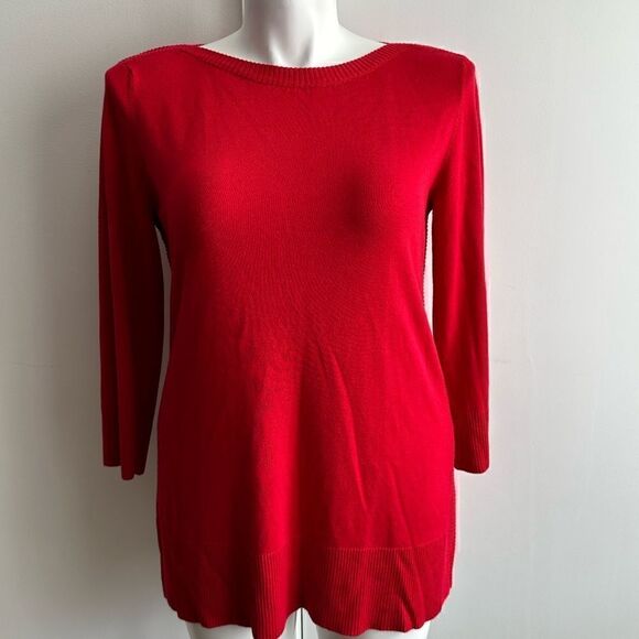 Red Sweater, Size Large, Cable & Gauge - Picture 2 of 8